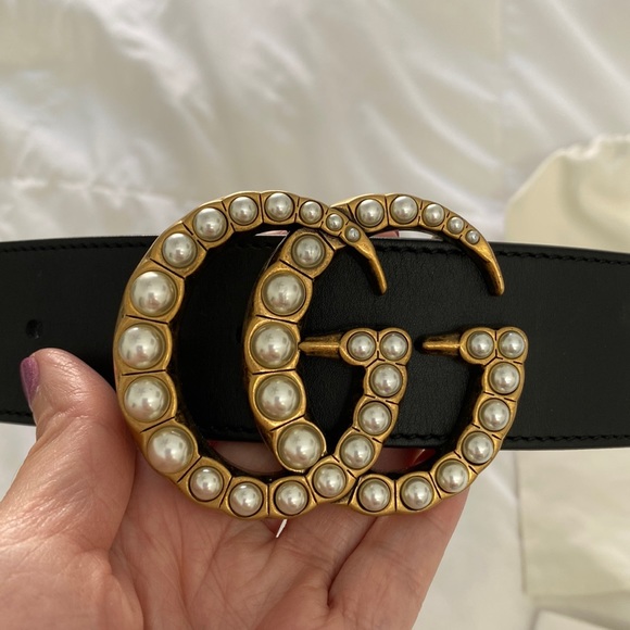 Gucci pearl and gold belt, size 75cm - Picture 1 of 5